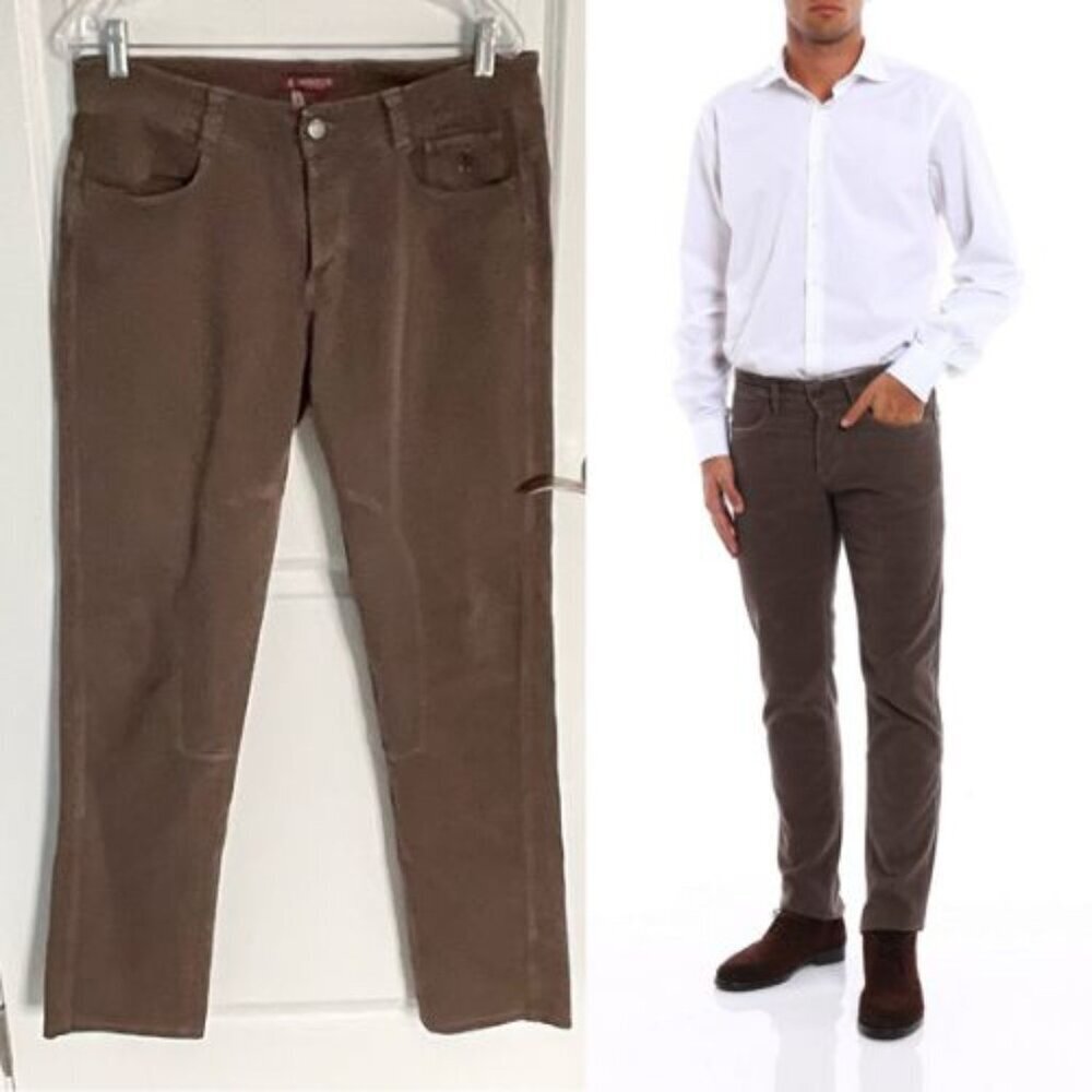 Siviglia Men's Brown Straight Leg Pants Size 33 x 32 54192